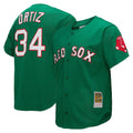 Crovyle B.Red Sox #34 David Ortiz Player Green Mitchell & Ness Cooperstown Collection Mesh Home Stitched Jerseys