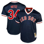 Crovyle B.Red Sox #34 David Ortiz Player Navy Cooperstown Collection Mesh T-shirt Home Stitched Jerseys