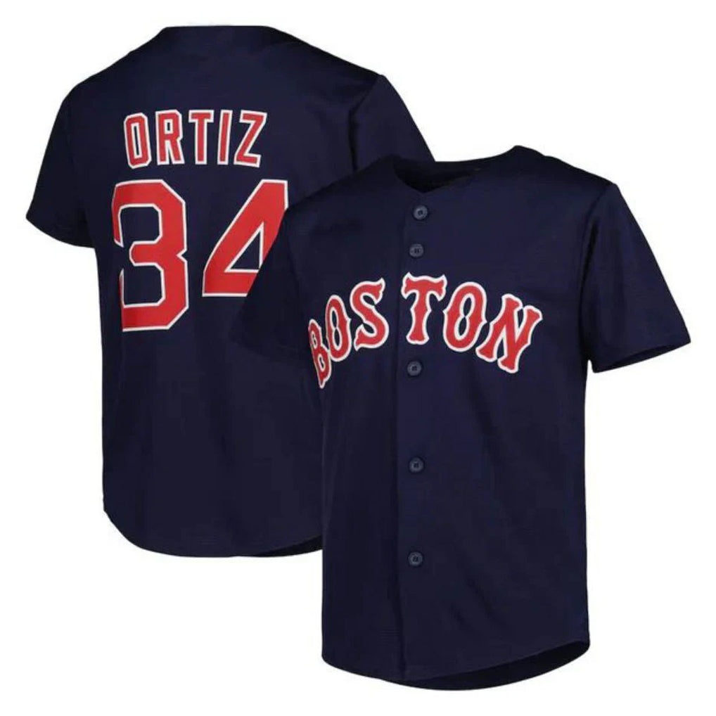 Crovyle B.Red Sox #34 David Ortiz Player Navy Mitchell & Ness Cooperstown Collection Mesh Home Stitched Jerseys