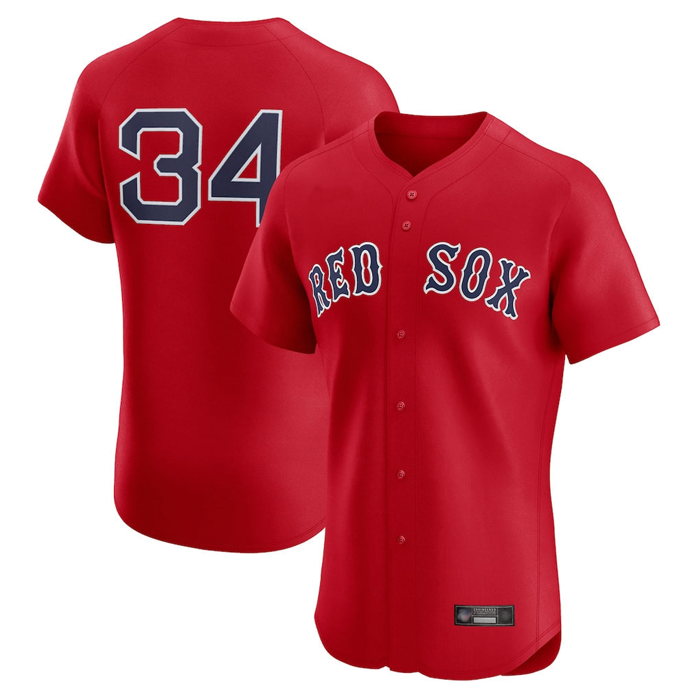 Crovyle B.Red Sox #34 David Ortiz Player Red Limited Elite Home Game Stitched Jerseys