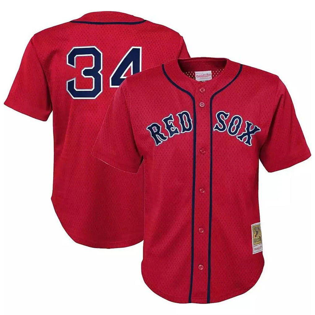 Crovyle B.Red Sox #34 David Ortiz Player Red Mitchell & Ness Cooperstown Collection Mesh Home Stitched Jerseys