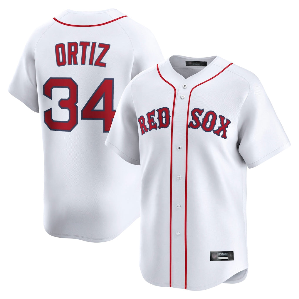 Crovyle B.Red Sox #34 David Ortiz Player White Limited Home Game Stitched Jerseys