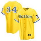 Crovyle B.Red Sox #34 David Ortiz Player Yellow Home Game Stitched Jerseys