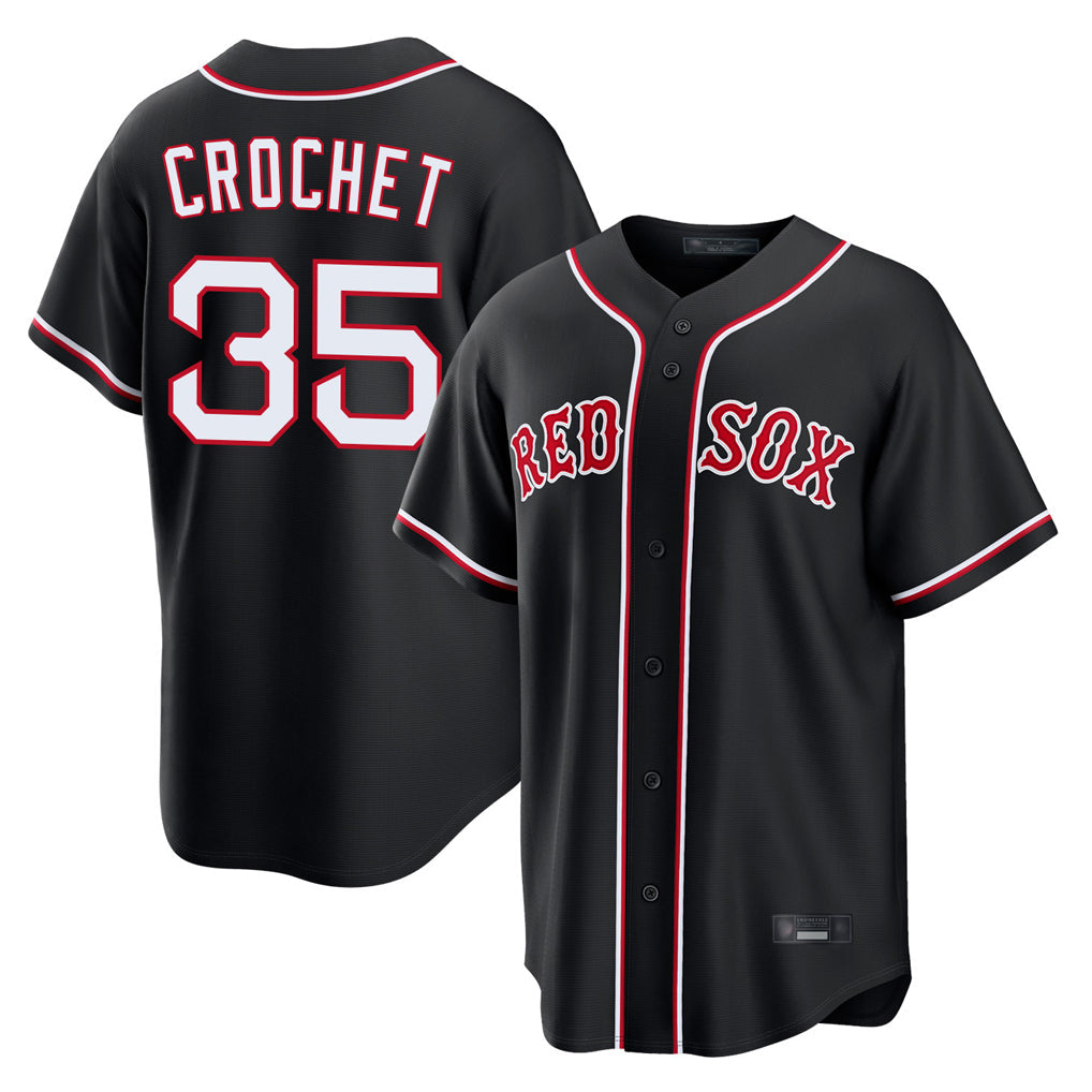 Crovyle B.Red Sox #35 Garrett Crochet Player Black Out Home Game Stitched Jerseys