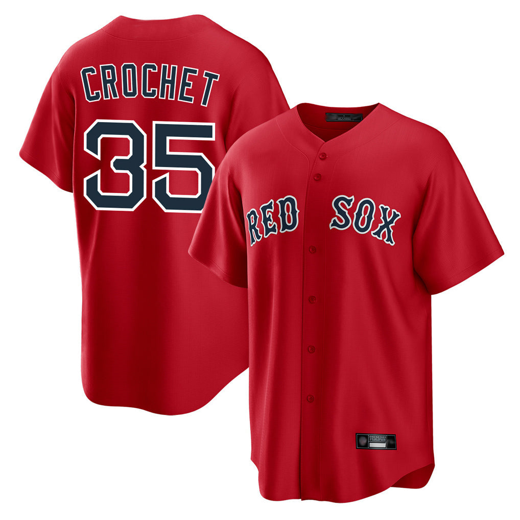 Crovyle B.Red Sox #35 Garrett Crochet Player Red Home Game Stitched Jerseys