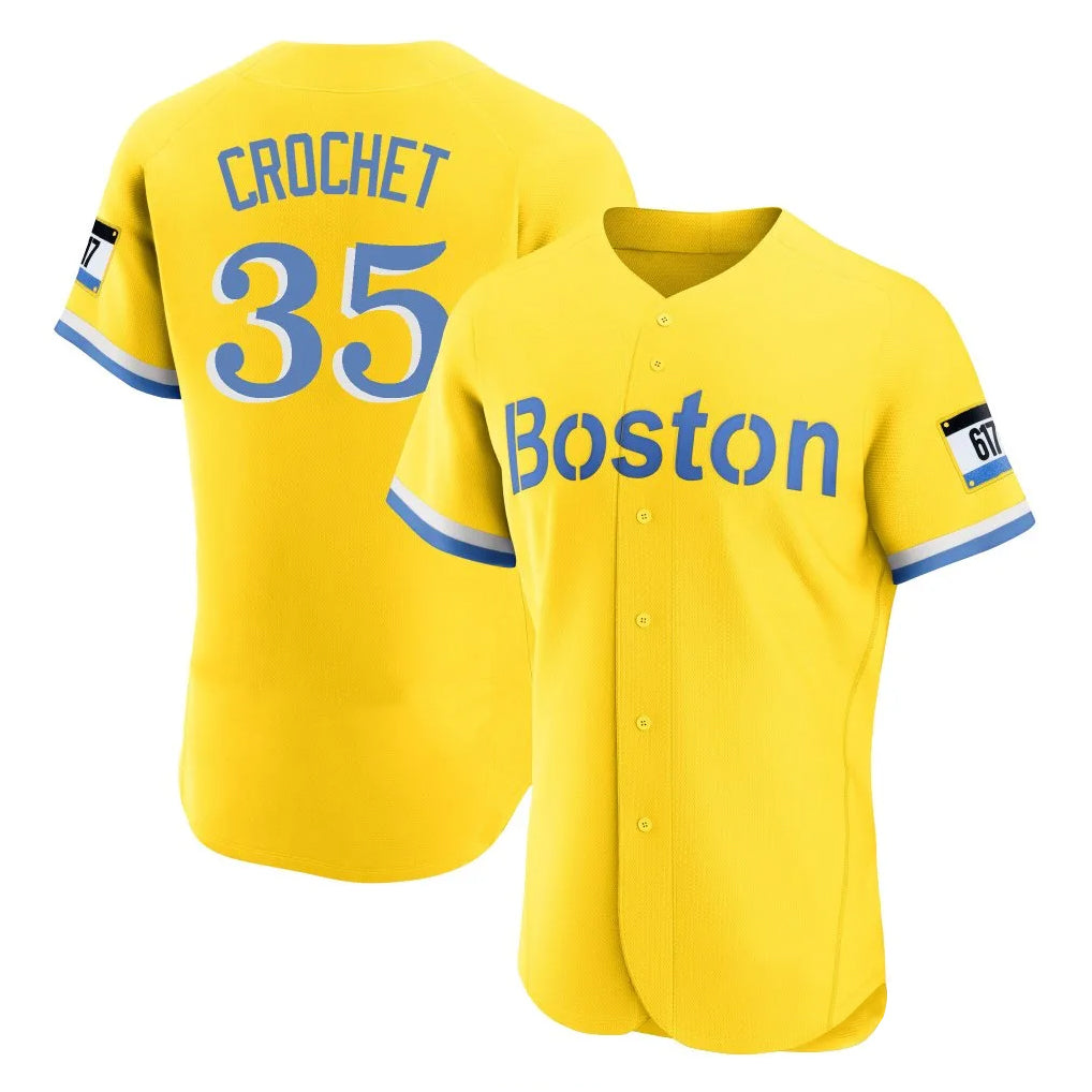 Crovyle B.Red Sox #35 Garrett Crochet Player Yellow Limited Elite Home Game Stitched Jerseys