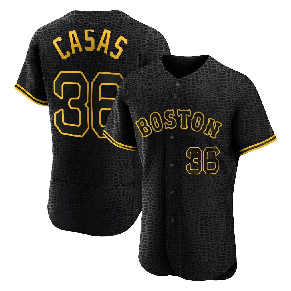 Crovyle B.Red Sox #36 Triston Casas Player Black Snake Skin City Limited Elite Home Stitched Jerseys