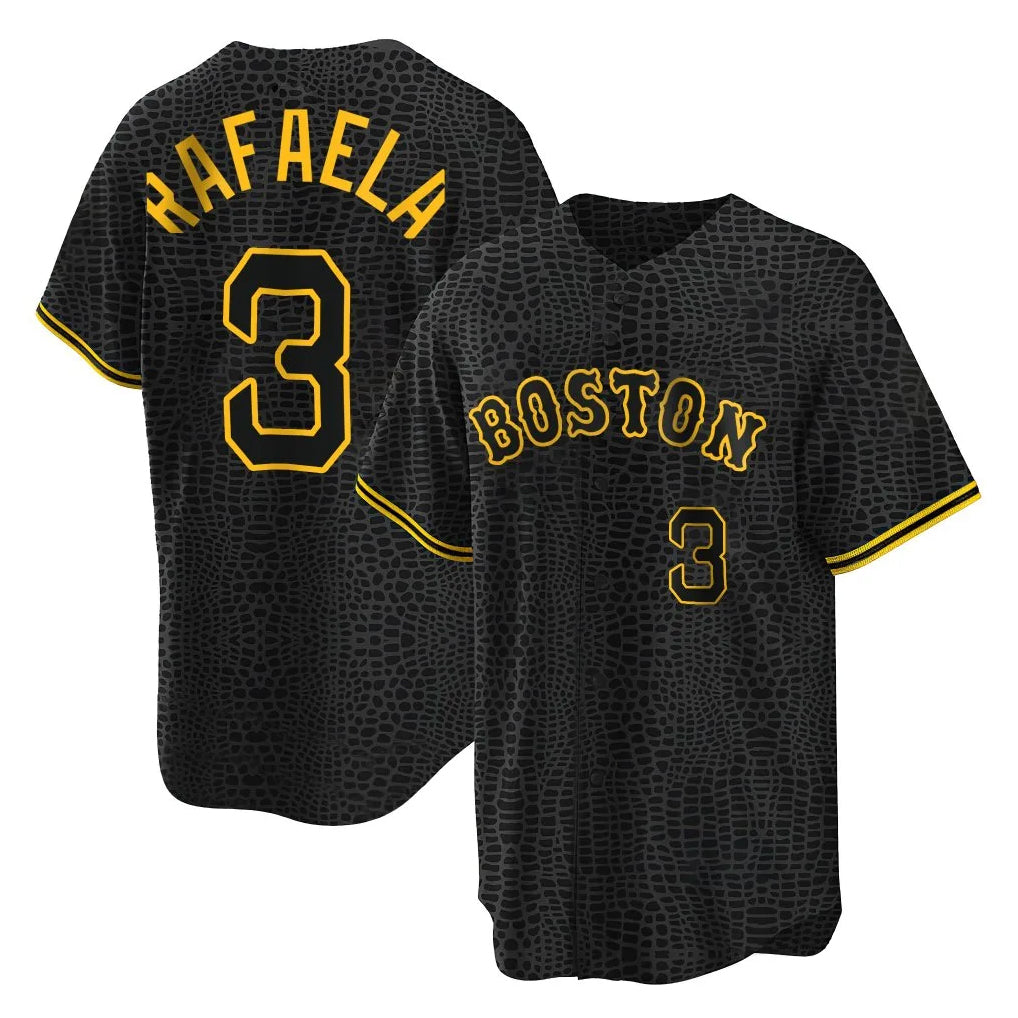 Crovyle B.Red Sox #3 Ceddanne Rafaela Player Black Snake Skin City Home Game Stitched Jerseys
