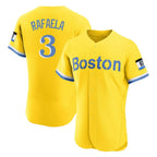 Crovyle B.Red Sox #3 Ceddanne Rafaela Player Yellow Limited Elite Home Game Stitched Jersey