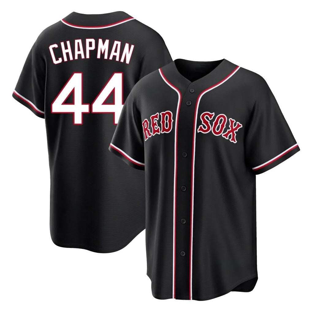 Crovyle B.Red Sox #44 Aroldis Chapman Player Black Out Home Game Stitched Jerseys