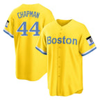 Crovyle B.Red Sox #44 Aroldis Chapman Player Yellow Home Game Stitched Jerseys