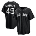 Crovyle B.Red Sox #49 Tim Wakefield Player Black Home Game Stitched Jerseys