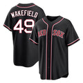 Crovyle B.Red Sox #49 Tim Wakefield Player Black Out Home Game Stitched Jerseys