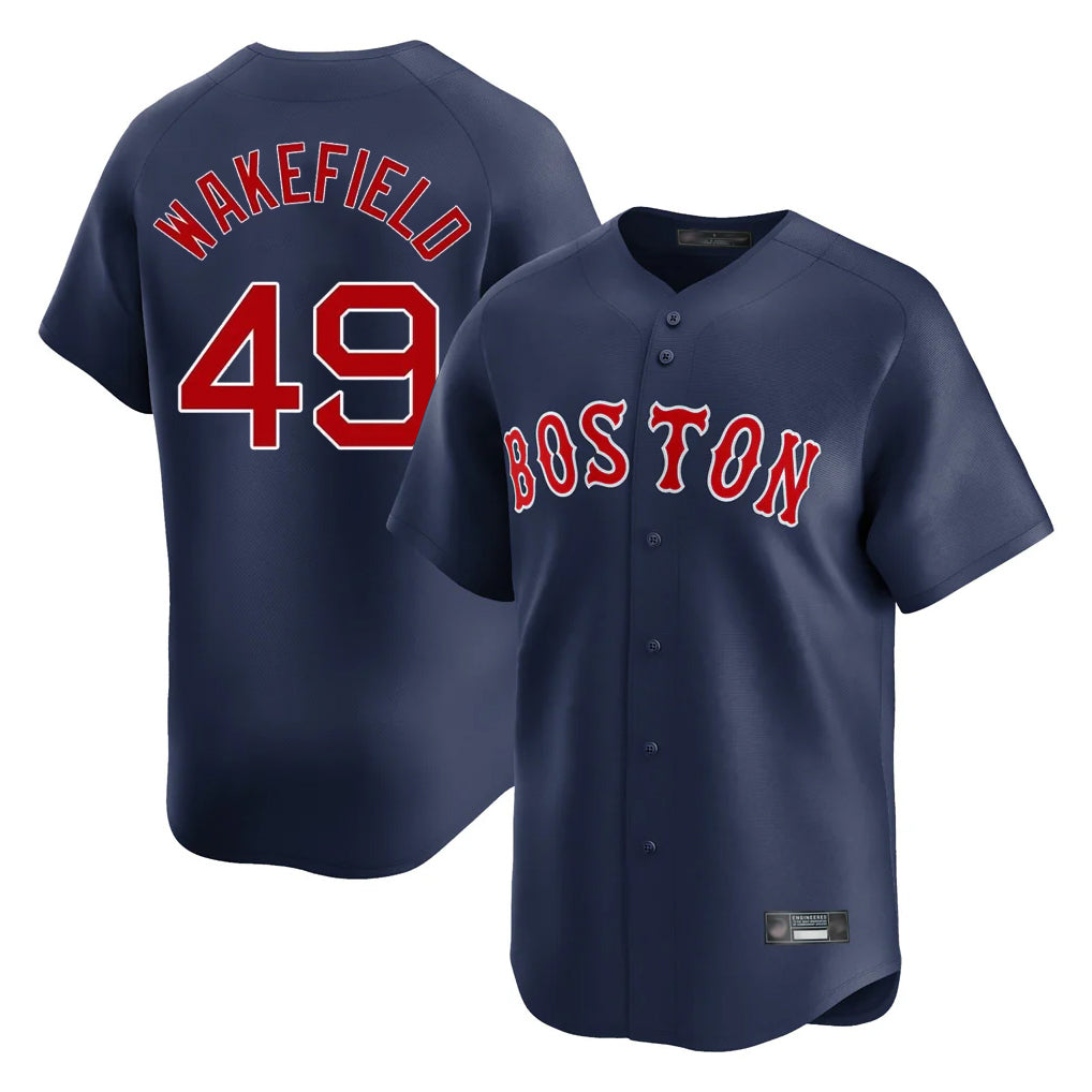 Crovyle B.Red Sox #49 Tim Wakefield Player Navy Limited Home Game Stitched Jerseys