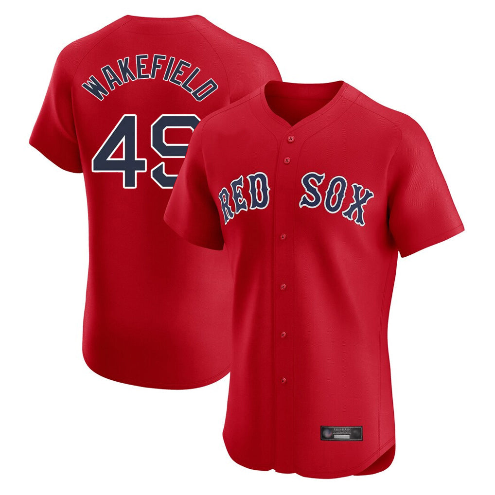 Crovyle B.Red Sox #49 Tim Wakefield Player Red Limited Elite Home Game Stitched Jerseys