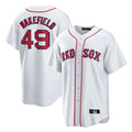 Crovyle B.Red Sox #49 Tim Wakefield Player White Home Game Stitched Jerseys