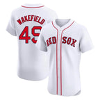 Crovyle B.Red Sox #49 Tim Wakefield Player White Limited Elite Home Game Stitched Jerseys
