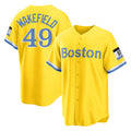 Crovyle B.Red Sox #49 Tim Wakefield Player Yellow Home Game Stitched Jerseys