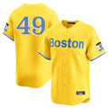 Crovyle B.Red Sox #49 Tim Wakefield Player Yellow Limited Home Game Stitched Jerseys