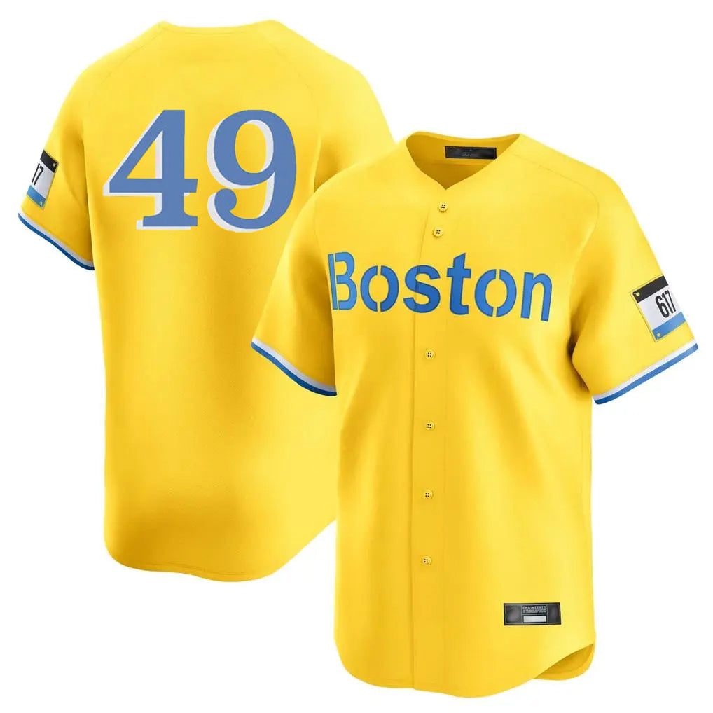 Crovyle B.Red Sox #49 Tim Wakefield Player Yellow Limited Home Game Stitched Jerseys