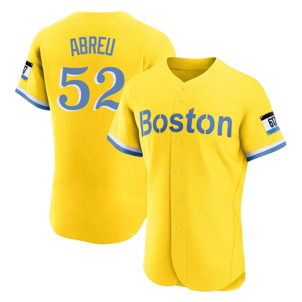 Crovyle B.Red Sox #52 Wilyer Abreu Player Yellow Limited Elite Home Game Stitched Jerseys
