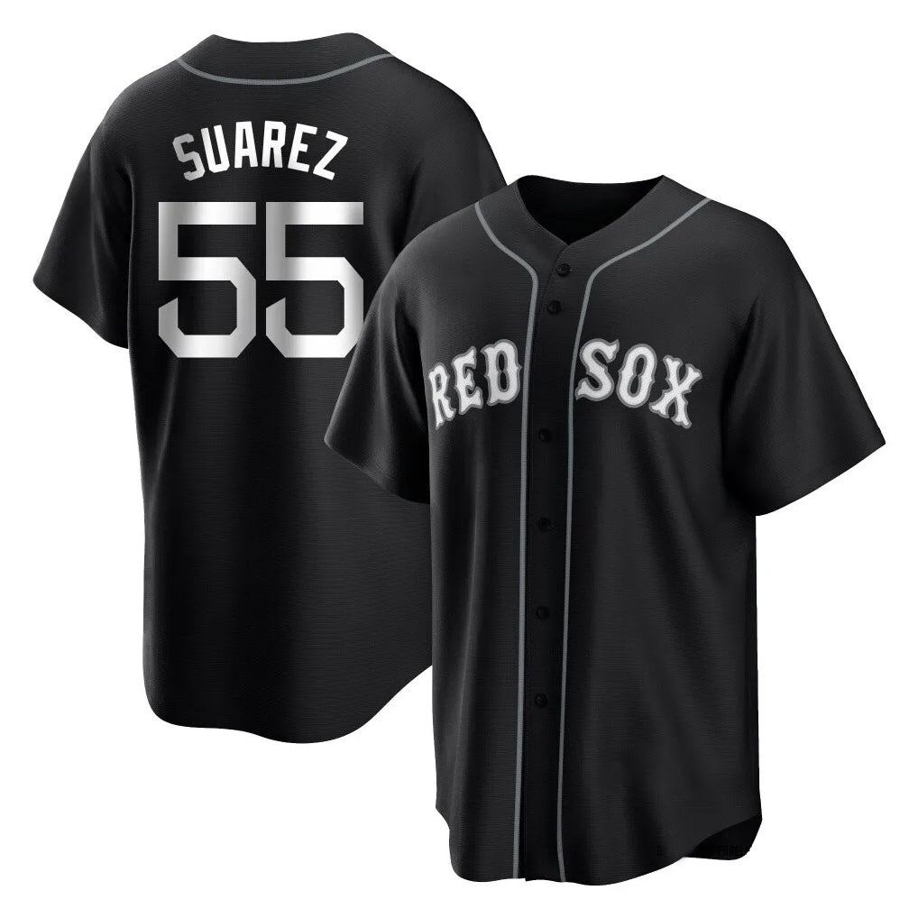 Crovyle B.Red Sox #55 Ranger Su¨¢rez Player Black Home Game Stitched Jerseys