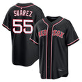 Crovyle B.Red Sox #55 Ranger Su¨¢rez Player Black Out Home Game Stitched Jerseys