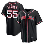 Crovyle B.Red Sox #55 Ranger Su¨¢rez Player Black Out Home Game Stitched Jerseys