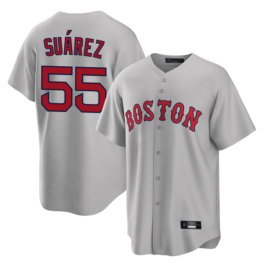 Crovyle B.Red Sox #55 Ranger Su¨¢rez Player Gray Road Home Game Stitched Jerseys