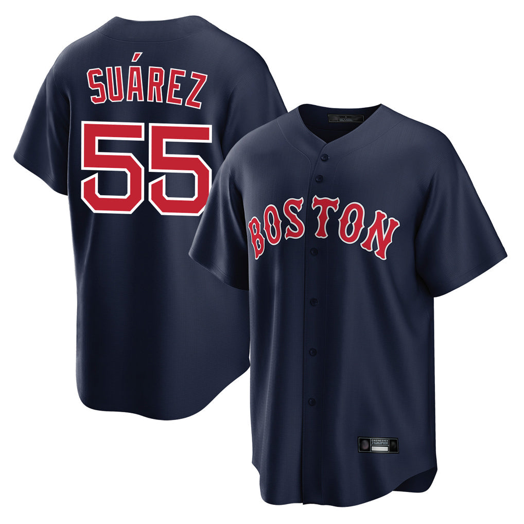 Crovyle B.Red Sox #55 Ranger Su¨¢rez Player Navy Home Game Stitched Jerseys