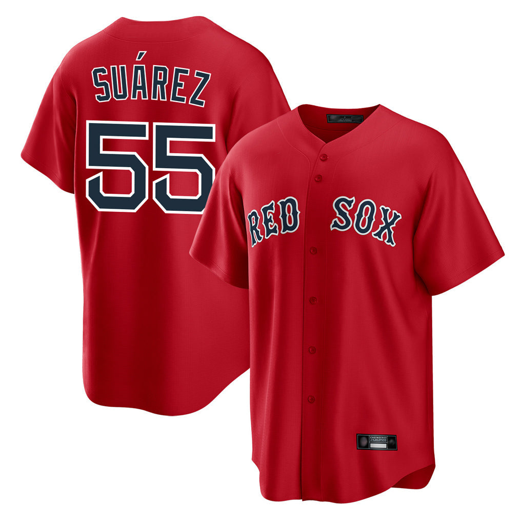 Crovyle B.Red Sox #55 Ranger Su¨¢rez Player Red Home Game Stitched Jerseys