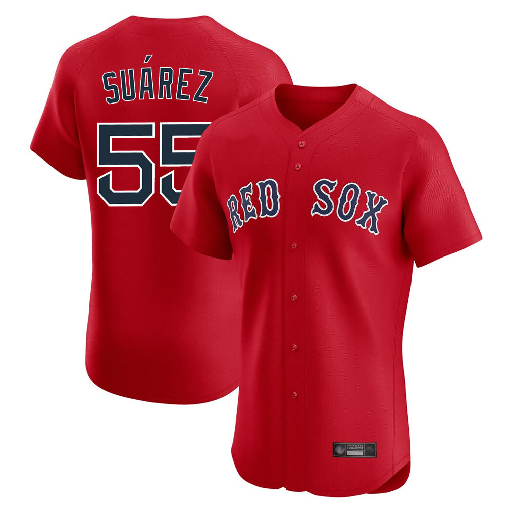 Crovyle B.Red Sox #55 Ranger Su¨¢rez Player Red Limited Elite Home Game Stitched Jerseys