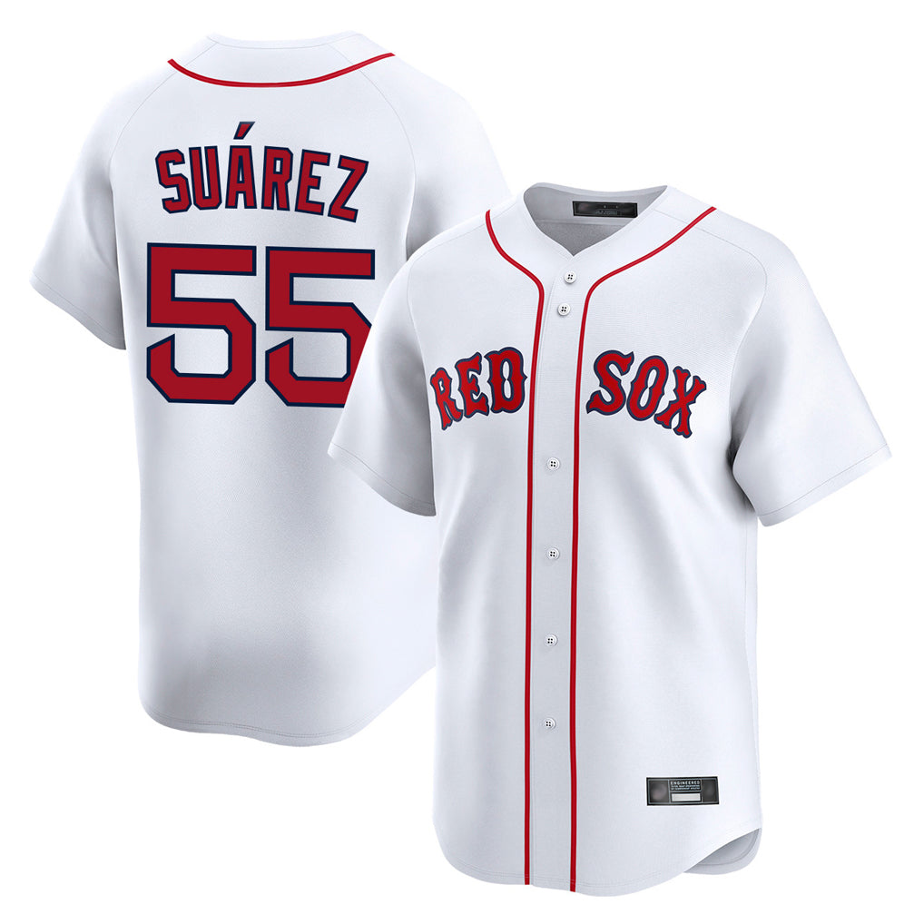 Crovyle B.Red Sox #55 Ranger Su¨¢rez Player White Limited Home Game Stitched Jerseys