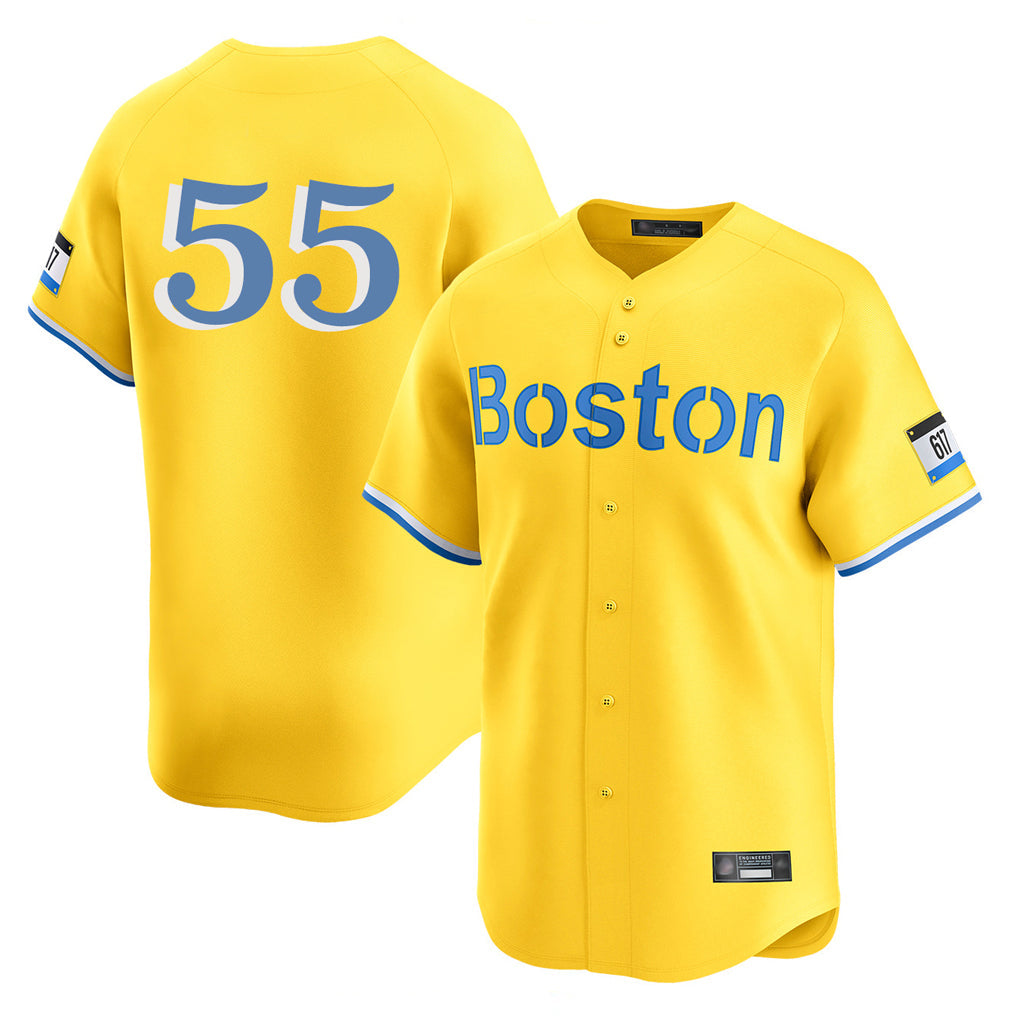 Crovyle B.Red Sox #55 Ranger Su¨¢rez Player Yellow Limited Home Game Stitched Jerseys