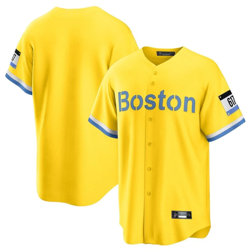 Crovyle B.Red Sox Blank Player Yellow Home Game Stitched Jerseys