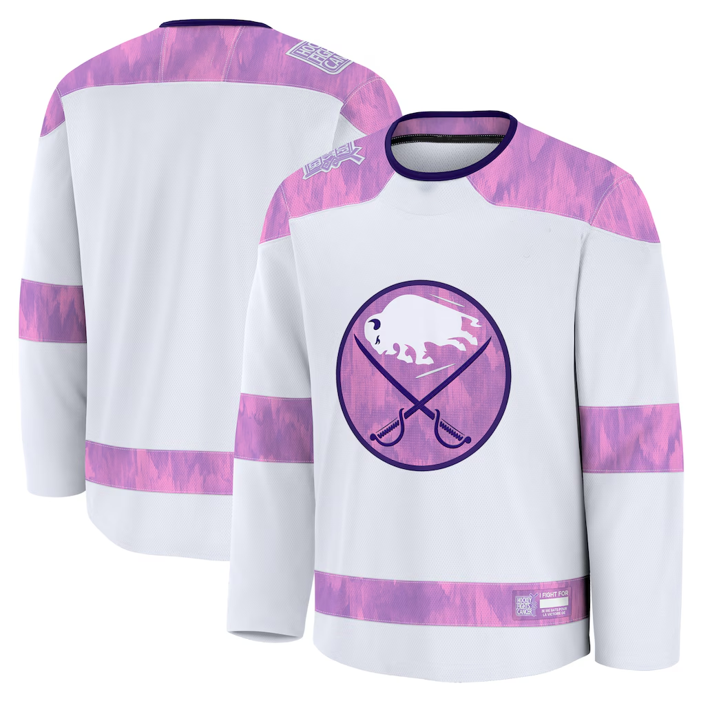 Crovyle B.Sabres White 2024 Hockey Fights Cancer Practice Stitched Jerseys