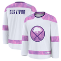 Crovyle B.Sabres White Hockey Fights Cancer Survivor Practice Stitched Jerseys