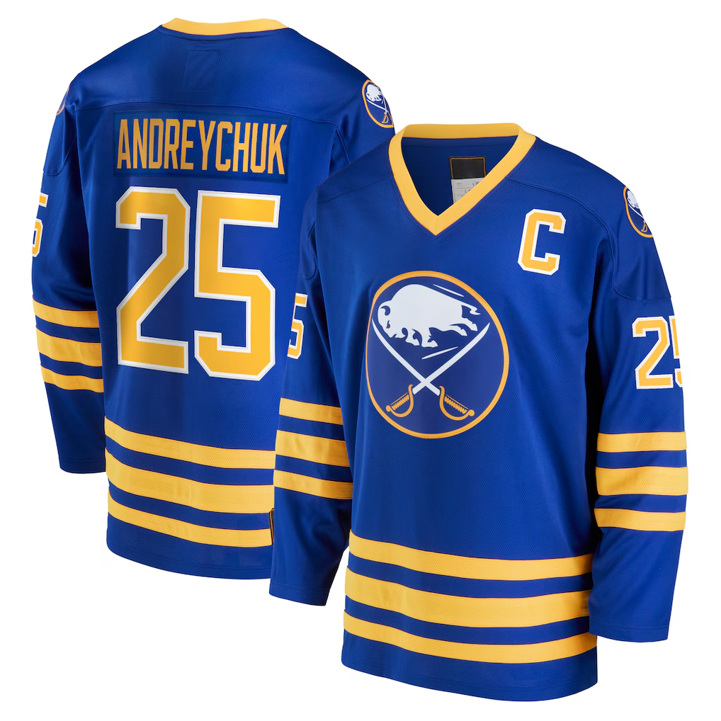 Crovyle B.Sabres #25 Dave Andreychuk Royal Breakaway Retired Player Stitched Jerseys