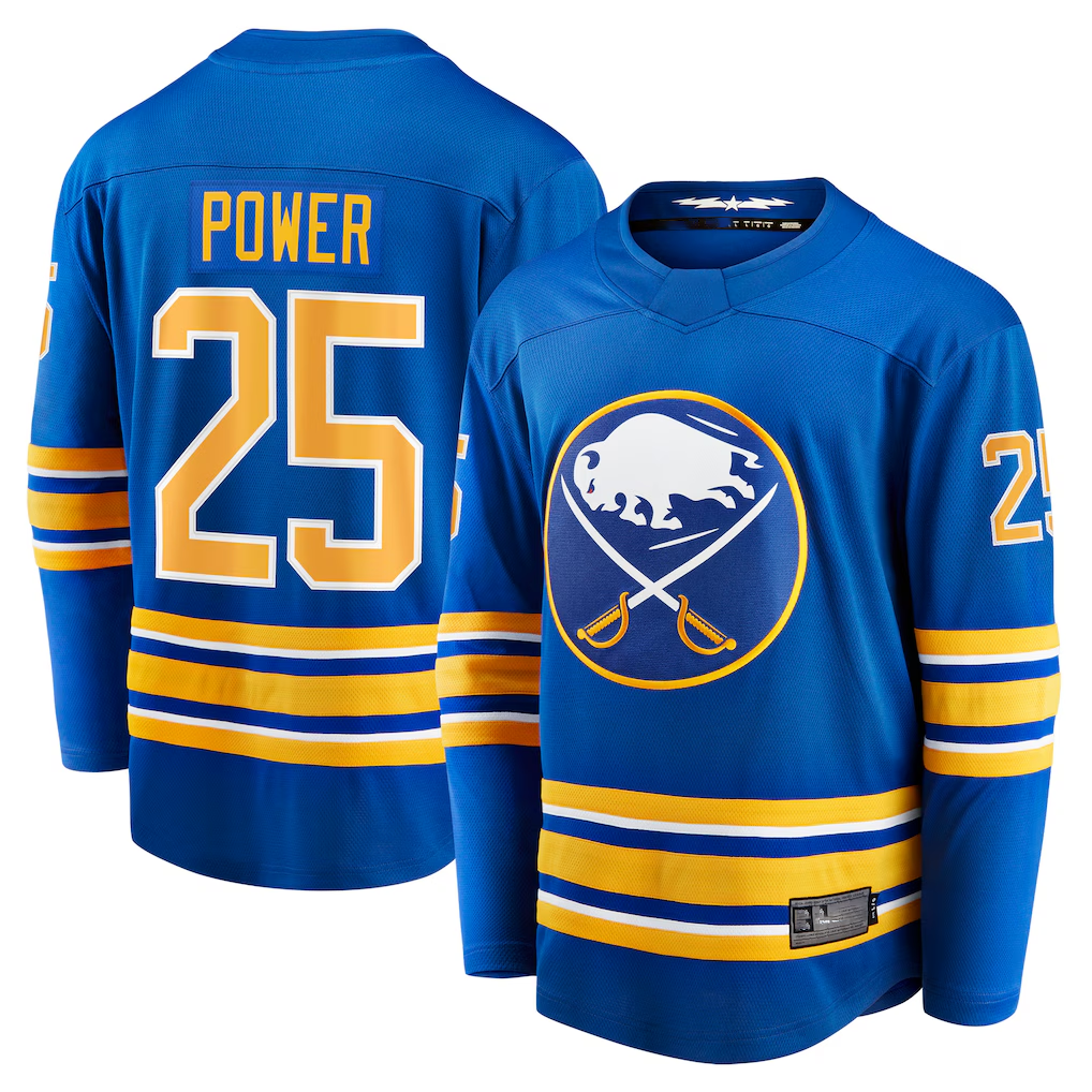 Crovyle B.Sabres #25 Owen Power Royal Home Breakaway Player Stitched Jerseys
