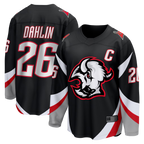 Crovyle B.Sabres #26 Rasmus Dahlin Black Alternate Captain Patch Breakaway Stitched Jerseys