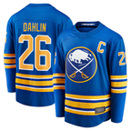 Crovyle B.Sabres #26 Rasmus Dahlin Royal Home Captain Patch Breakaway Stitched Jerseys