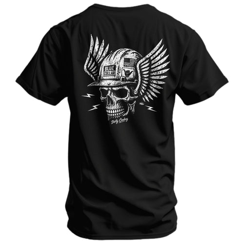 Crovyie cheap jerseys Ordering Blue Collar Skull Men's T-Shirt