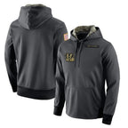 Crovyle C.Bengals Anthracite Salute to Service Player Performance Hoodie Blank Player Stitched Jerseys