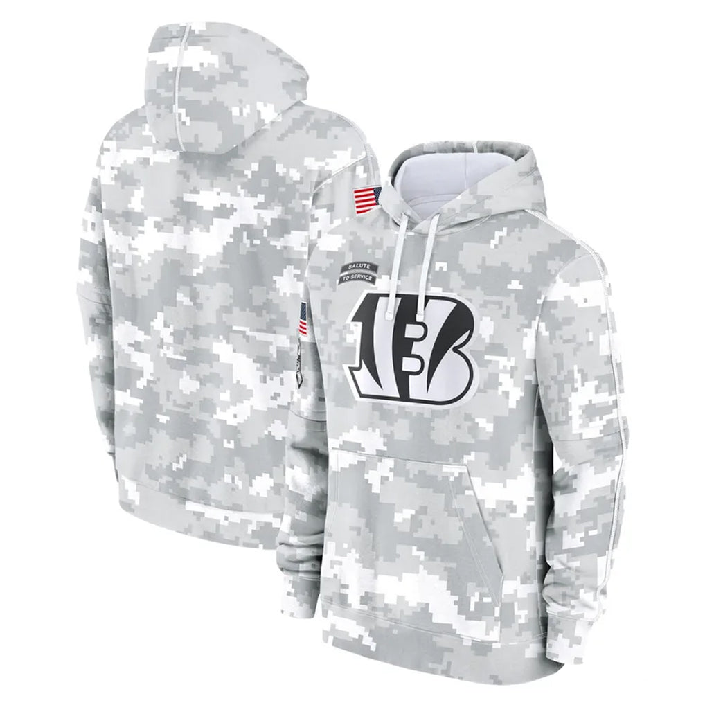 Crovyle C.Bengals Arctic Camo Salute to Service Pullover Hoodie Limited Blank Player Stitched Jerseys