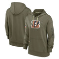 Crovyle C.Bengals Olive Salute to Service Performance Pullover Hoodie Limited Blank Player Stitched Jerseys
