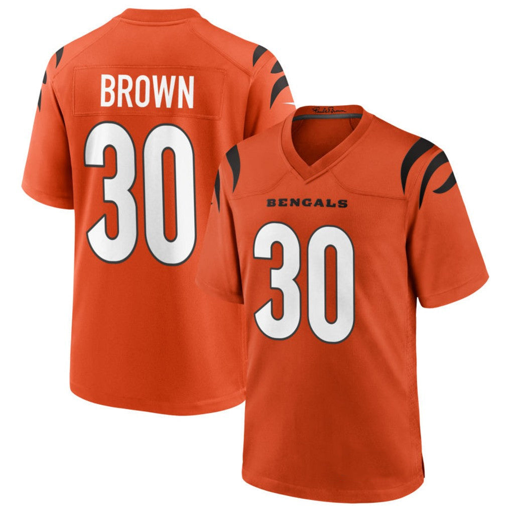 Crovyle C.Bengals #30 Chase Brown Player Oramge Home Game Stitched Jerseys