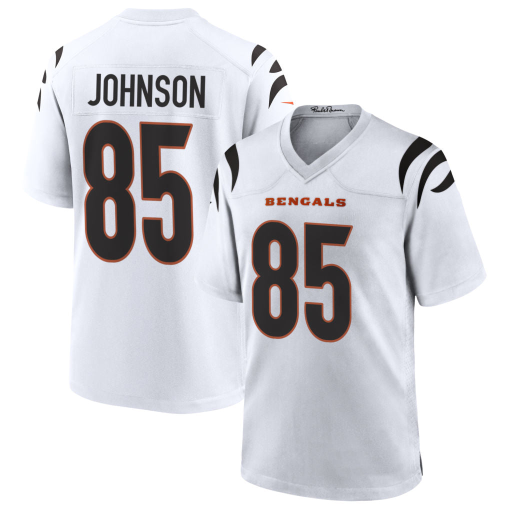 Crovyle C.Bengals #85 Chad Johnson Player White Home Game Stitched Jerseys