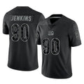 Crovyle C.Bengals #90 Kris Jenkins Jr Player Black Reflective Limited Game Stitched Jerseys
