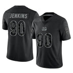 Crovyle C.Bengals #90 Kris Jenkins Jr Player Black Reflective Limited Game Stitched Jerseys