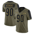 Crovyle C.Bengals #90 Kris Jenkins Jr Player Olive Salute to Service Game Stitched Jerseys